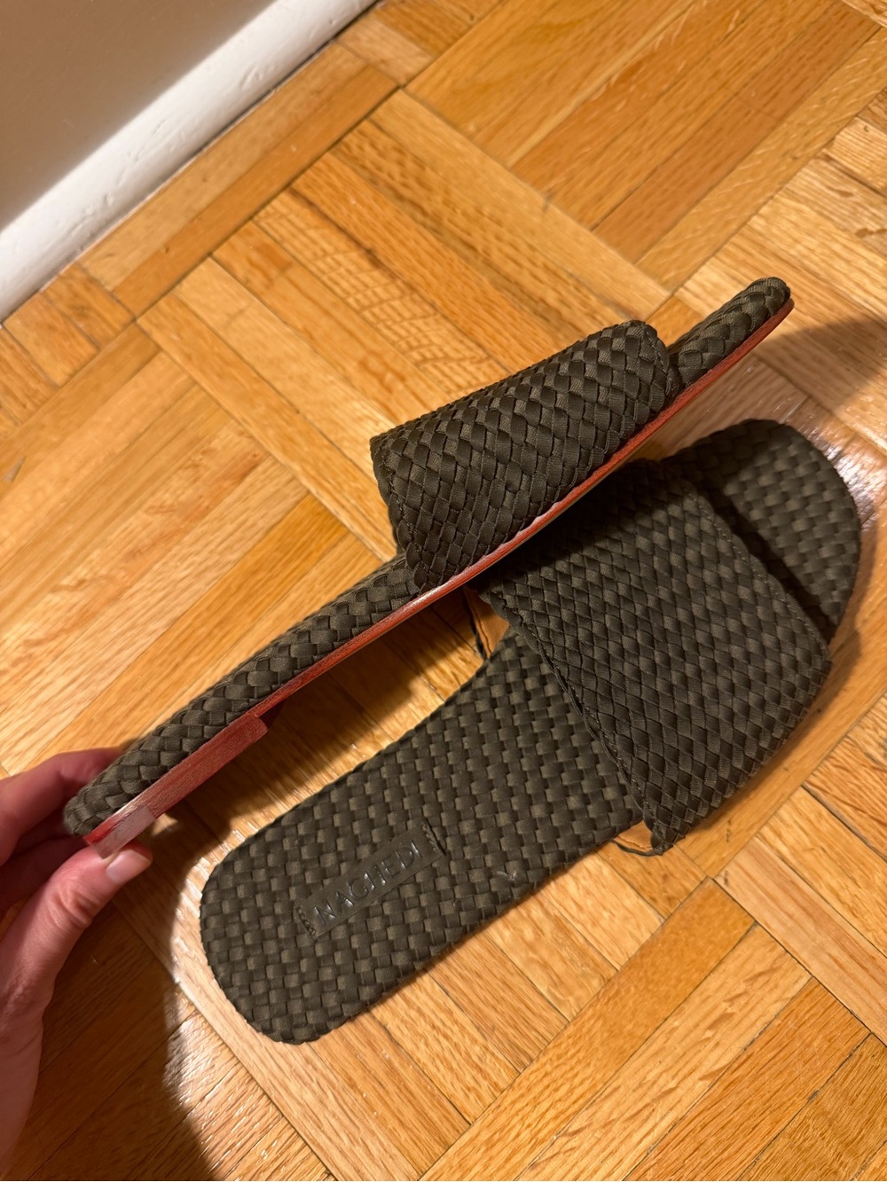 NWOT Naghedi St Barth’s Slide Sandals - Olive - Picture 3 of 12